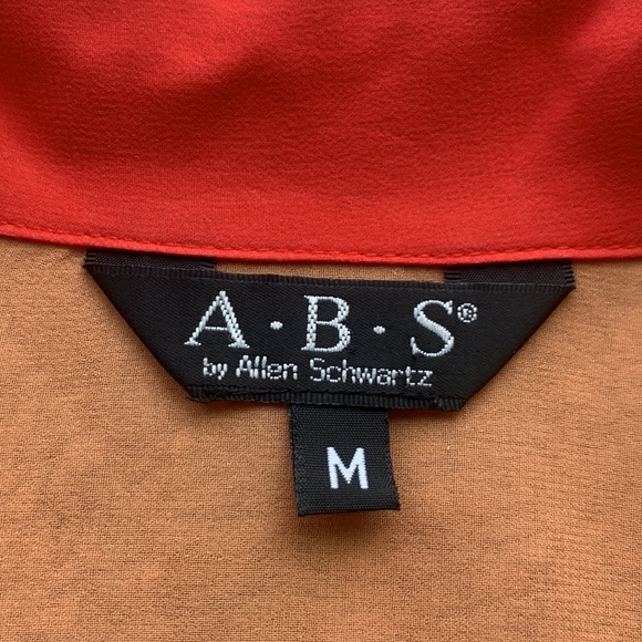 ORANGE SILK CHIFFON OMBRÉ BLOUSE - Picture 8 of 11